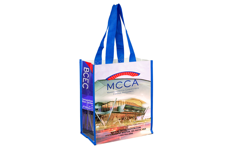 Full Color Laminated Woven Wrap Tote and Shopping Bag